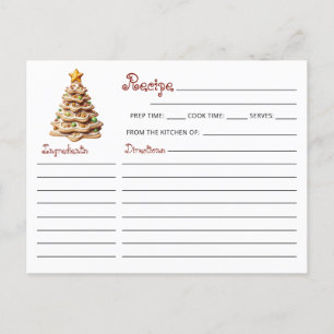 Cute Modern Christmas Cookie Exchange Recipe Postcard