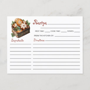 Cute Modern Christmas Cookie Exchange Recipe Postcard