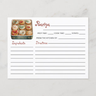 Cute Modern Christmas Cookie Exchange Recipe  Postcard