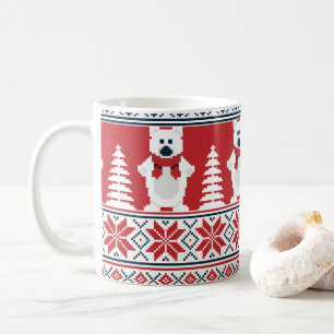 Cute & Modern Christmas  Snowman Knitted  Coffee Mug