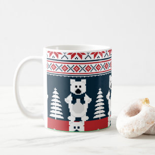 Cute & Modern Christmas Snowman Knitted  Coffee Mug