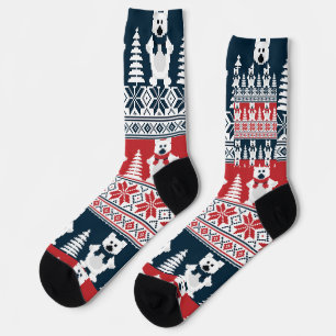 Cute & Modern Christmas  Snowman Knitted  Socks