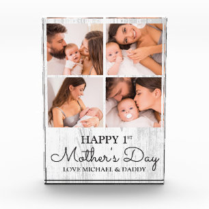 Cute Modern Collage Happy First Mothers Day Photo Block