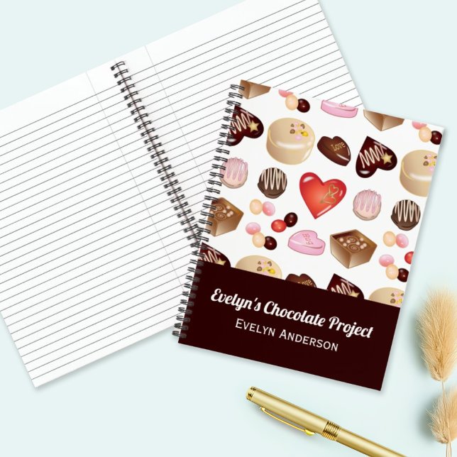 Cute Modern Colourful Chocolate Candy Heart Notebook (Creator Uploaded)