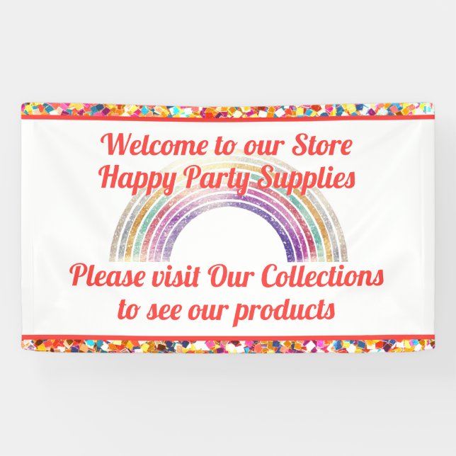  Cute Modern Colourful Pastel Rainbow Add Your Tex Banner (Horizontal)