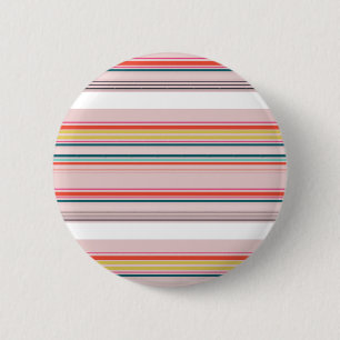 Cute modern colourful stripes 6 cm round badge