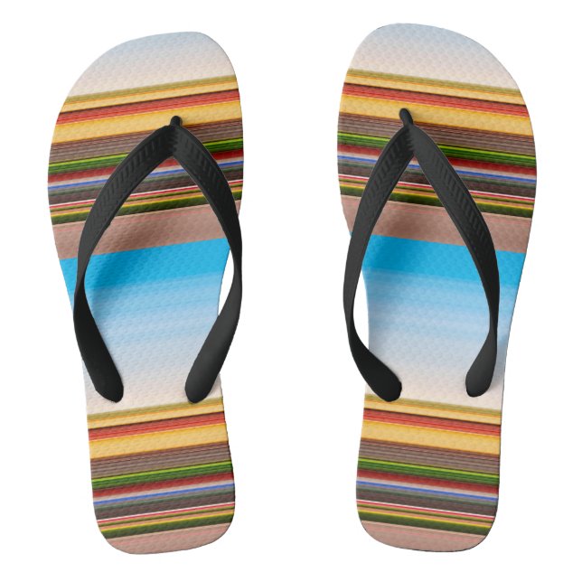 Cute modern colourful stripes  flip flops (Footbed)
