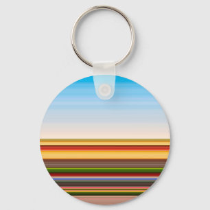 Cute modern colourful stripes key ring