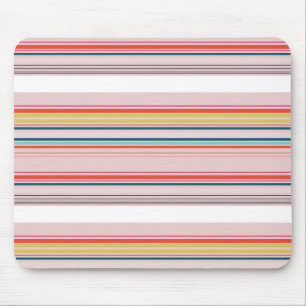 Cute modern colourful stripes mouse mat