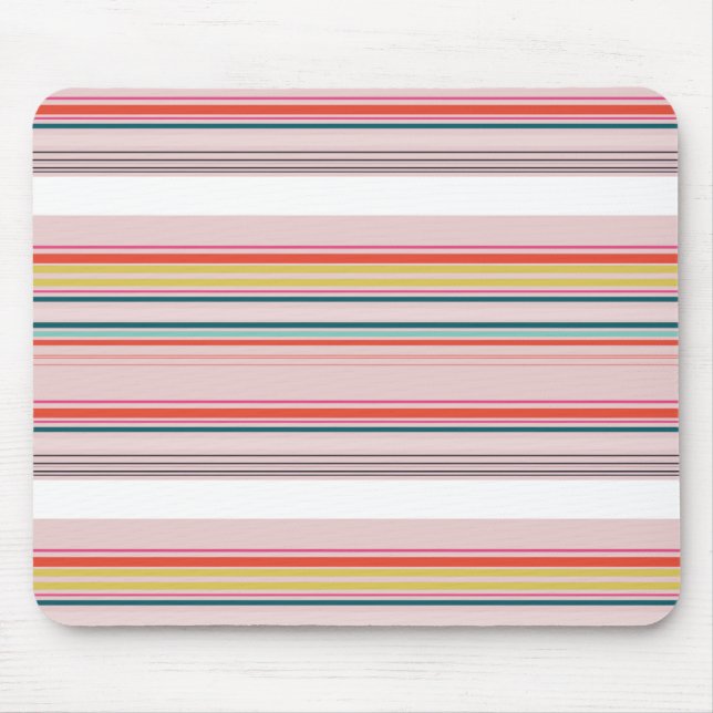Cute modern colourful stripes mouse mat (Front)