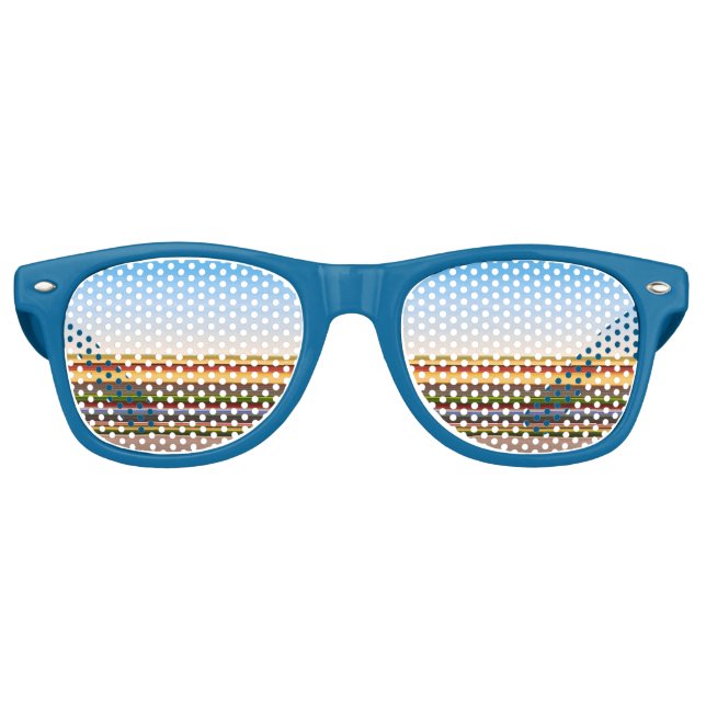 Cute modern colourful stripes retro sunglasses (Front)