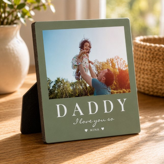 Cute Modern DADDY Father's Day Custom Text Photo Plaque (Creator Uploaded)