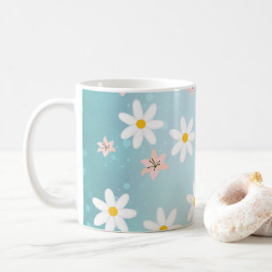 Cute Modern Daisy lily flower Rustic seamless Coffee Mug