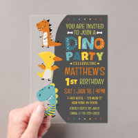 Cute Modern Dino Dinosaur Kid's Birthday Party