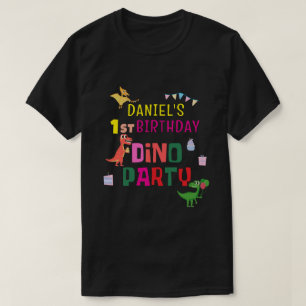 Cute Modern Dino Dinosaur Kid's Birthday Party T-Shirt