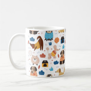 Cute modern dogs pattern dogs coffee mug