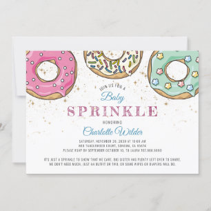 Cute Modern Doughnut Baby Sprinkle Invitation