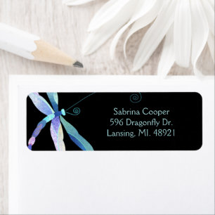 Cute Modern Dragonfly Business Address