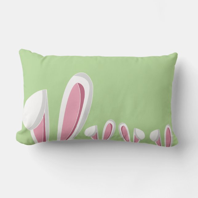 Cute Modern Easter Bunny Ears Lumbar Cushion (Front)