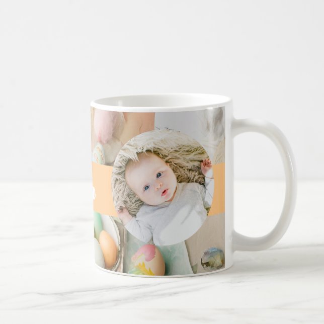 Cute Modern Easter collage scrapbook photo  Coffee Mug (Right)