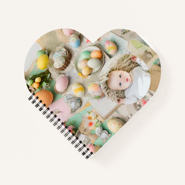 Cute Modern Easter collage scrapbook photo  Notebook (Front)