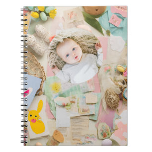 Cute Modern Easter collage scrapbook photo Notebook