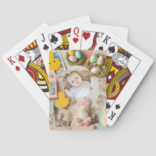 Cute Modern Easter collage scrapbook photo  Playing Cards