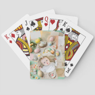 Cute Modern Easter collage scrapbook photo  Playing Cards