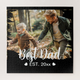 Cute Modern Elegant Dad Personalised Photo Jigsaw Puzzle