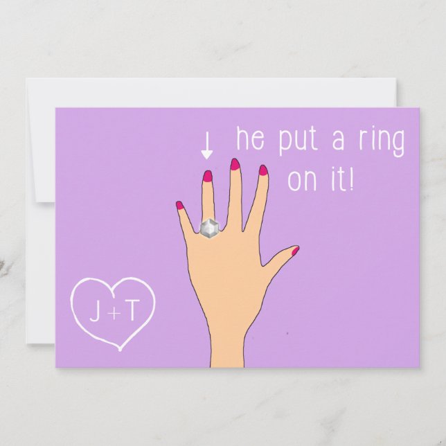 Cute Modern Engagement Announcements (Front)