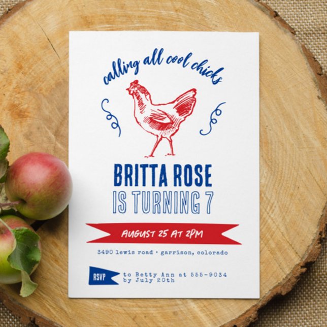 Cute Modern Farm Girl Birthday Party Invitation (Creator Uploaded)