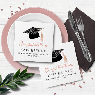 Cute Modern Feminine Graduation Party Napkin