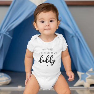 Cute Modern First Father's Day  Baby Bodysuit