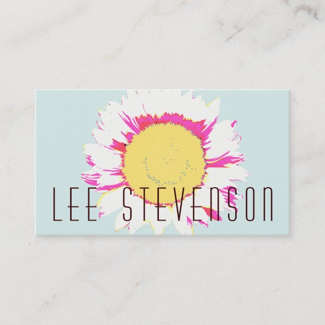 Cute Modern Floral Business Card (Front)