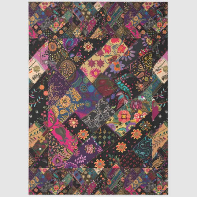 Cute Modern Floral Fun Boho Design Decoupage Tissue Paper (Front)