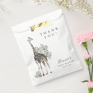 Cute Modern Floral Giraffe Simple Baby Shower  Favour Bags