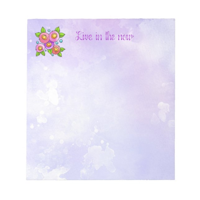 Cute Modern Flower Bundle Notepad (Front)