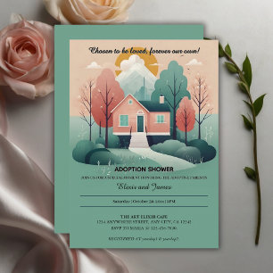 Cute Modern Forever Home Adoption Foster Shower Invitation