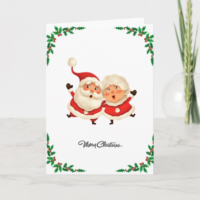 Cute Modern Funny Comic Merry Christmas Festive  Card (Front)