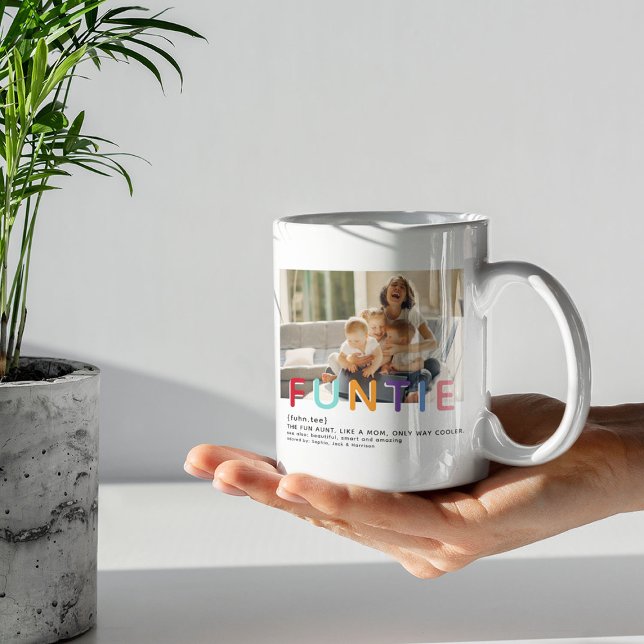 Cute Modern Funtie Tyopgraphy Photo Aunt Christmas Coffee Mug (Creator Uploaded)