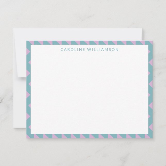 Cute Modern Geometric Pastel Blue Personalised  Card (Front)