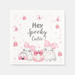 Cute Modern Ghost Halloween Birthday Party Napkin
