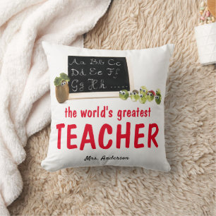 Cute modern gift for teacher fun pillow