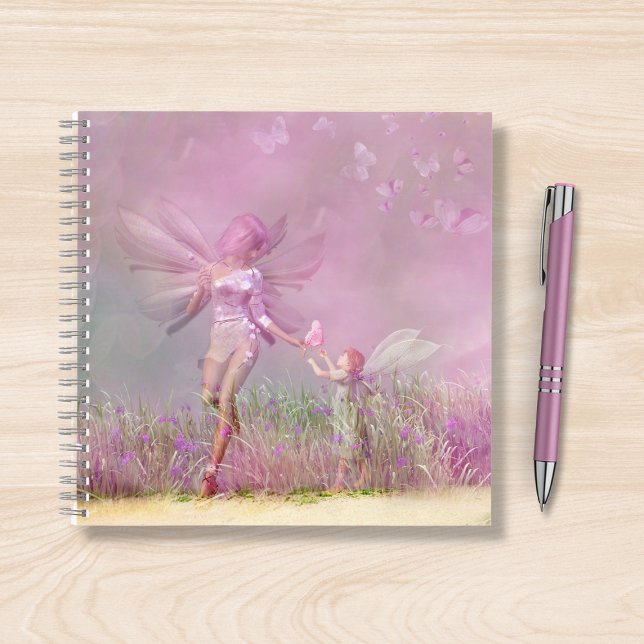 Cute Modern Girly Pink Butterfly Fairies Notebook (Creator Uploaded)