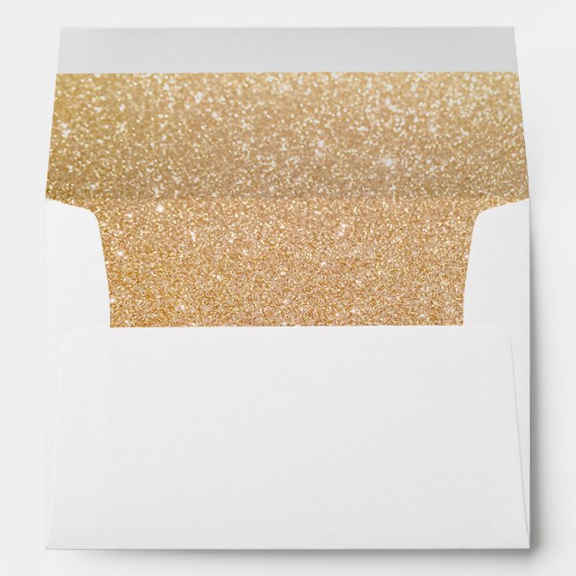Cute Modern Gold Glitter Beauty Salon Envelope (Back (Bottom))