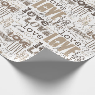 Cute Modern Gold Love Valentine's Day Wrapping Paper