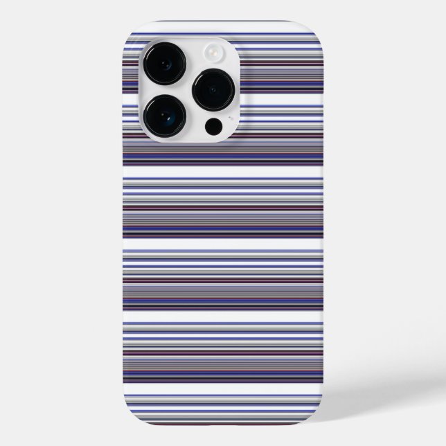Cute modern grey blue stripes Case-Mate iPhone case (Back)