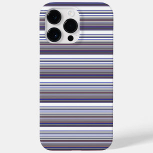 Cute modern grey blue stripes Case-Mate iPhone 14 pro max case