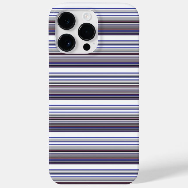 Cute modern grey blue stripes Case-Mate iPhone case (Back)