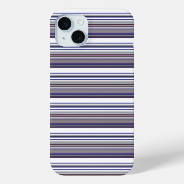 Cute modern grey blue stripes Case-Mate iPhone case (Back)